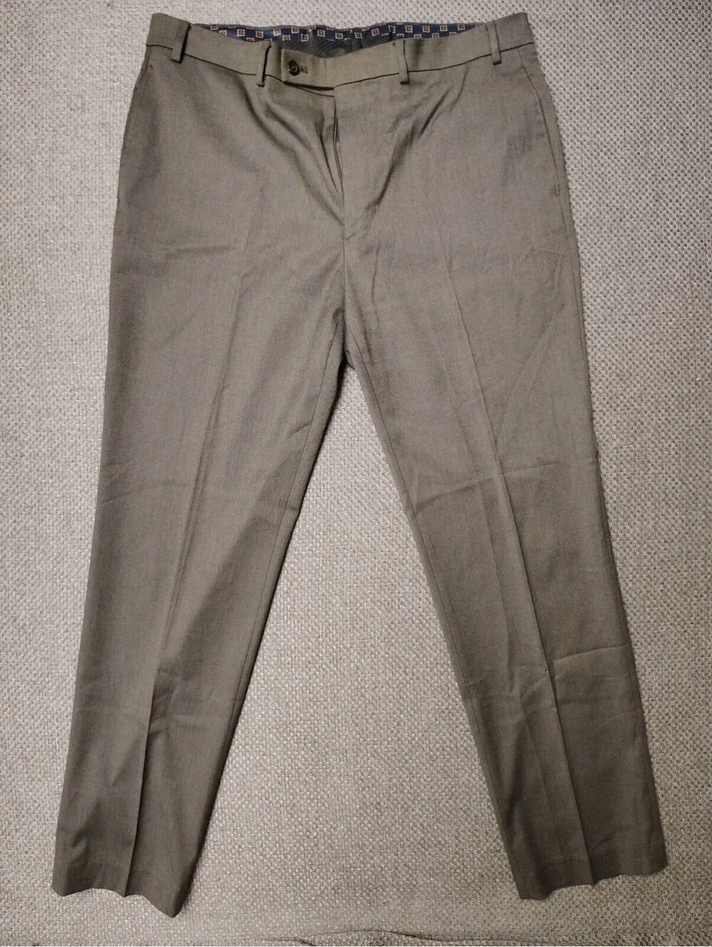 Lauren Ralph Lauren Men Dress Pants 38x32 Olive Brown Flat Front Slacks 38W 32L